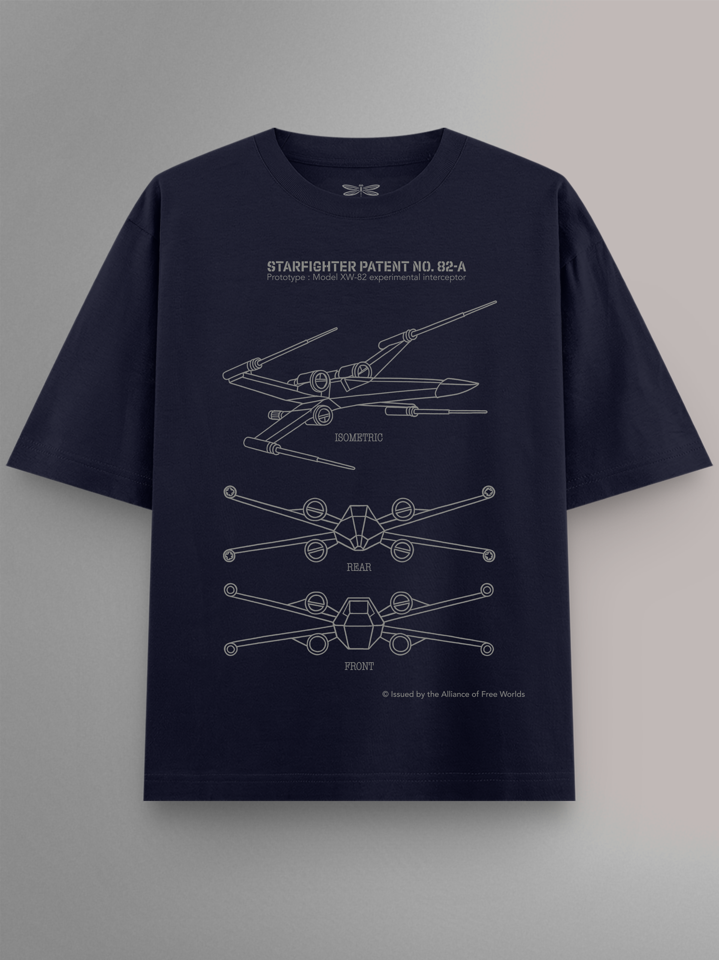 Starfighter Schematic Oversized T-Shirt