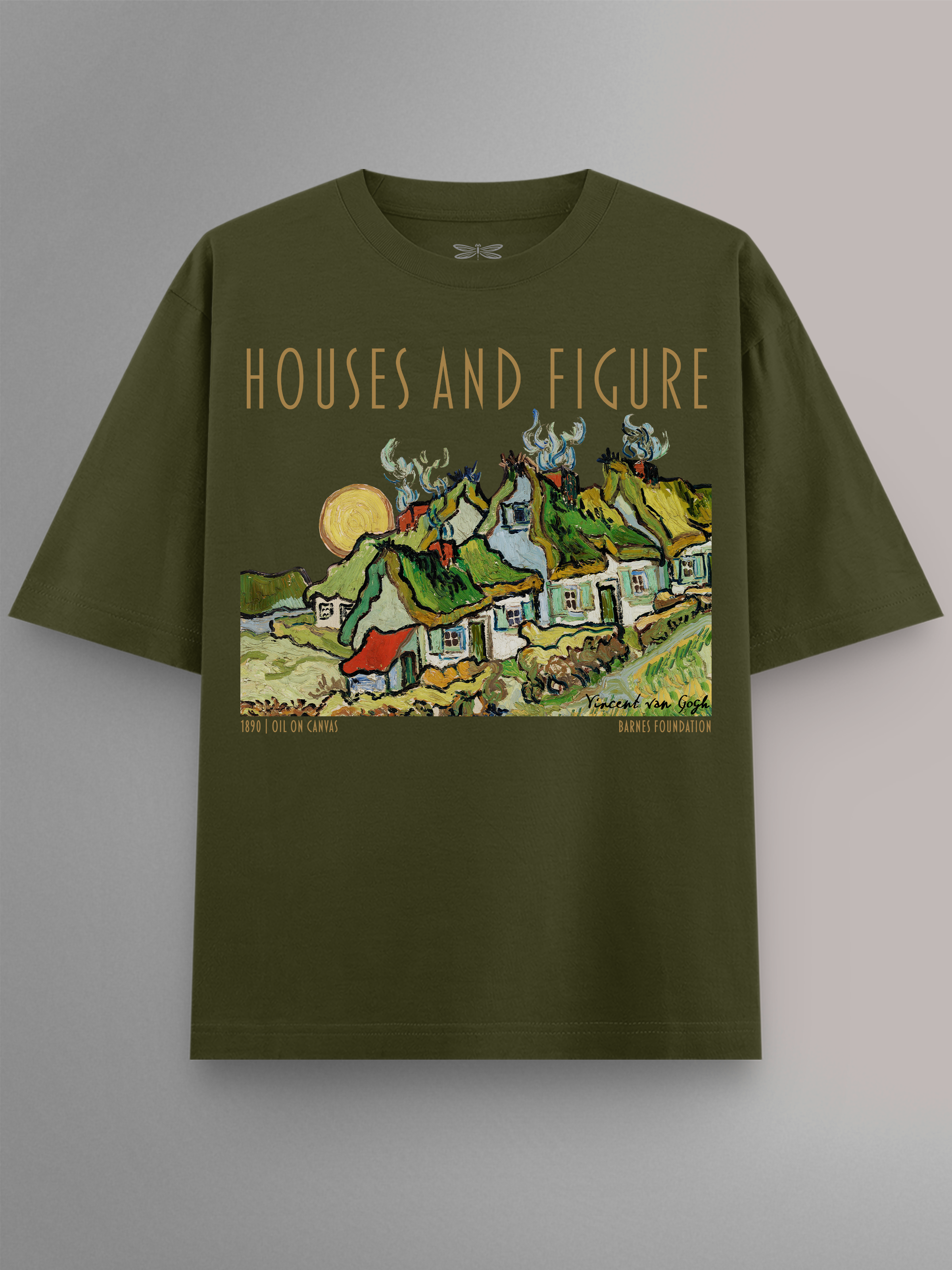 Houses and Figure Oversized T-Shirt