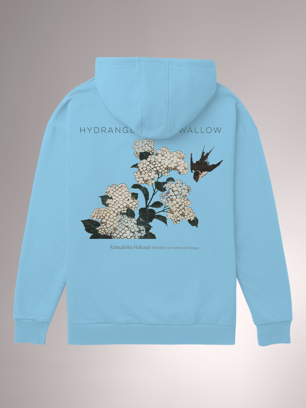 Hydrangea and Swallow Regular Fit Hoodie