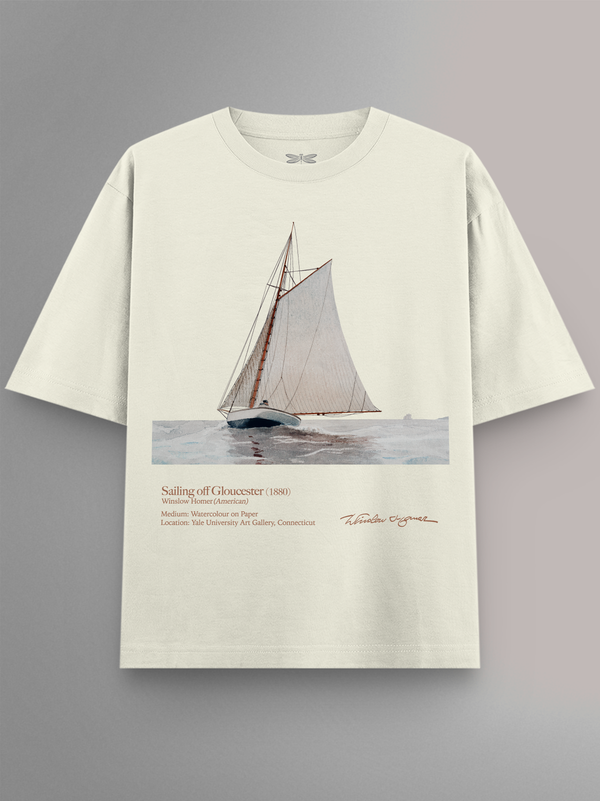 Sailing off Gloucester Oversized T-Shirt