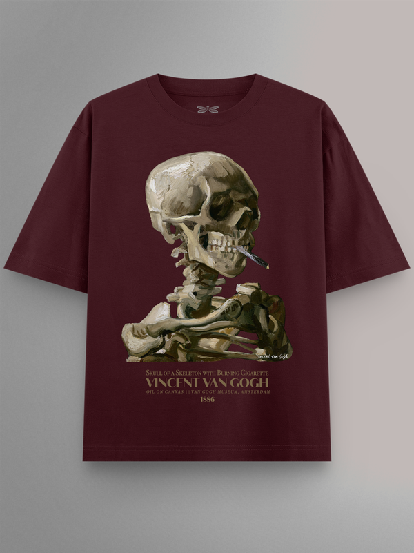 Skeleton with Burning Cigarette Oversized T-Shirt