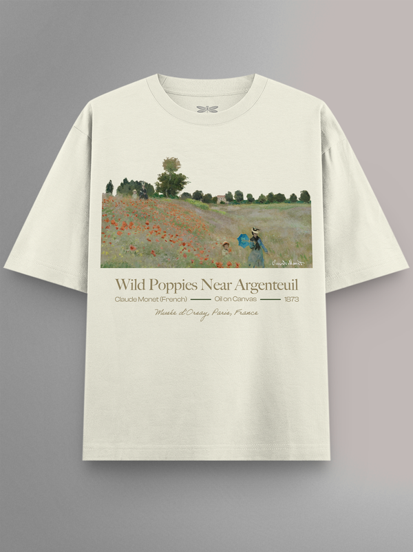 Wild Poppies near Argenteuil Oversized T-Shirt