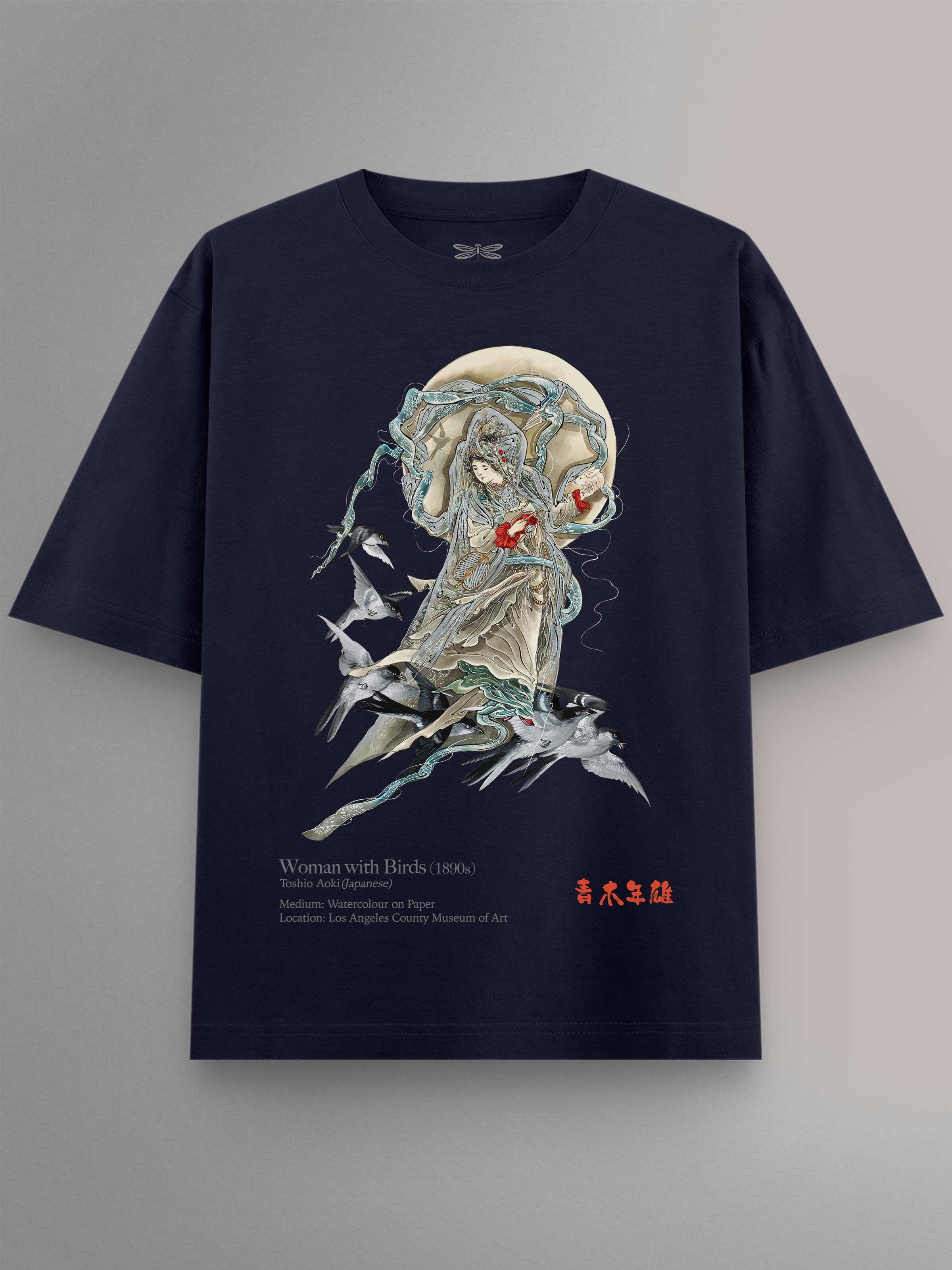 Woman with Birds Oversized T-Shirt